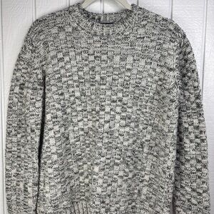 Topshop Women’s Black & White Size 4 Chunky Crewneck Sweater
